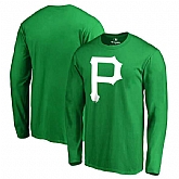 Men's Pittsburgh Pirates Fanatics Branded Kelly Green St. Patrick's Day White Logo Long Sleeve T-Shirt,baseball caps,new era cap wholesale,wholesale hats